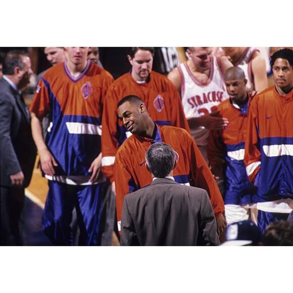 Syracuse Orange 1996 NIKE Team windbreaker jacket L navy NCAA basketball vintage - Picture 14 of 14